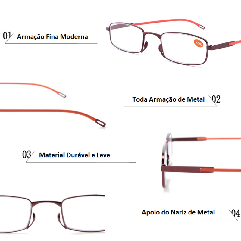 Óculos de Leitura - Portátil Retangular